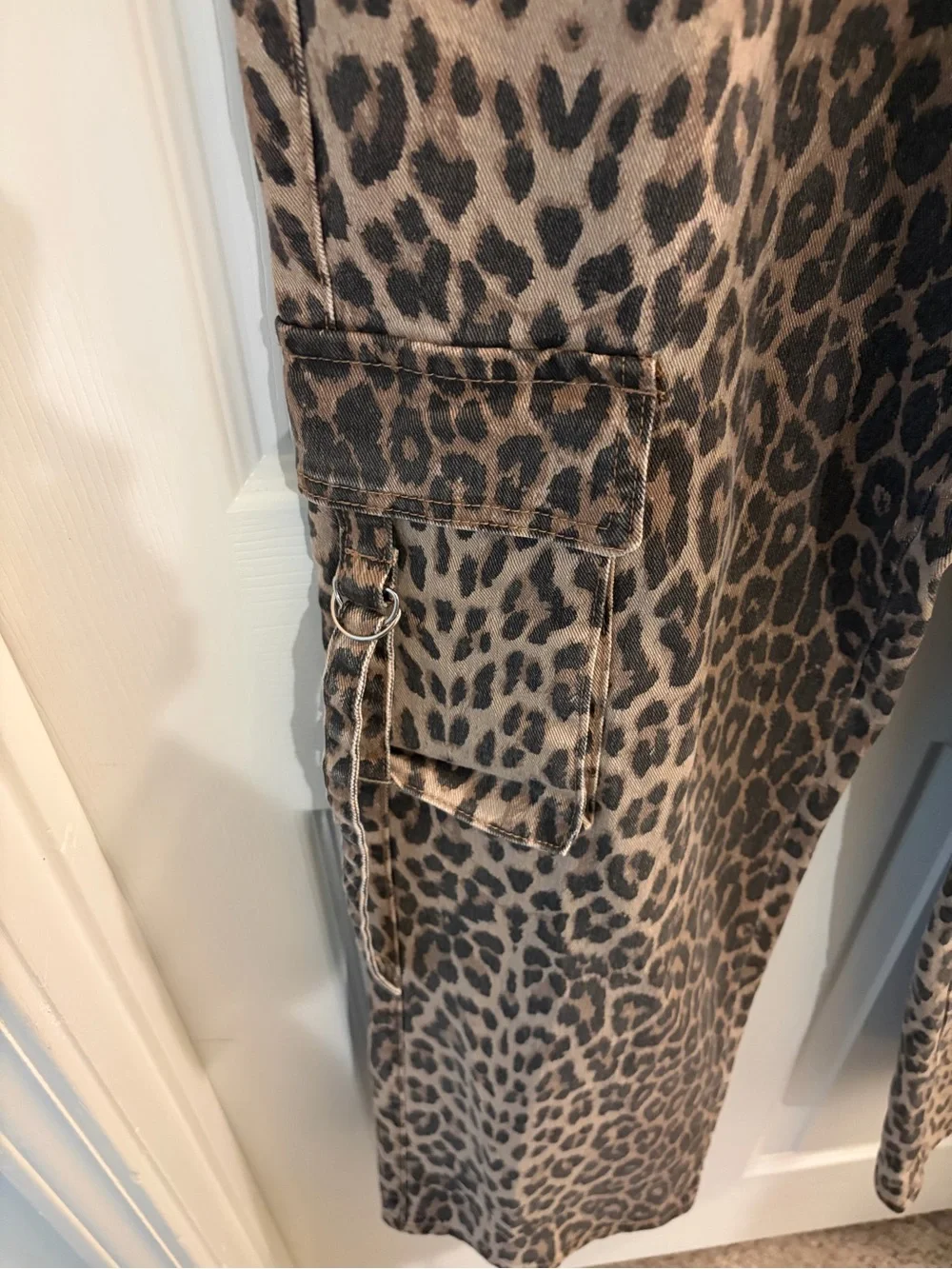 Disclosure Women’s Leopard Wide-Leg Cargo Pants - Brown Leopard